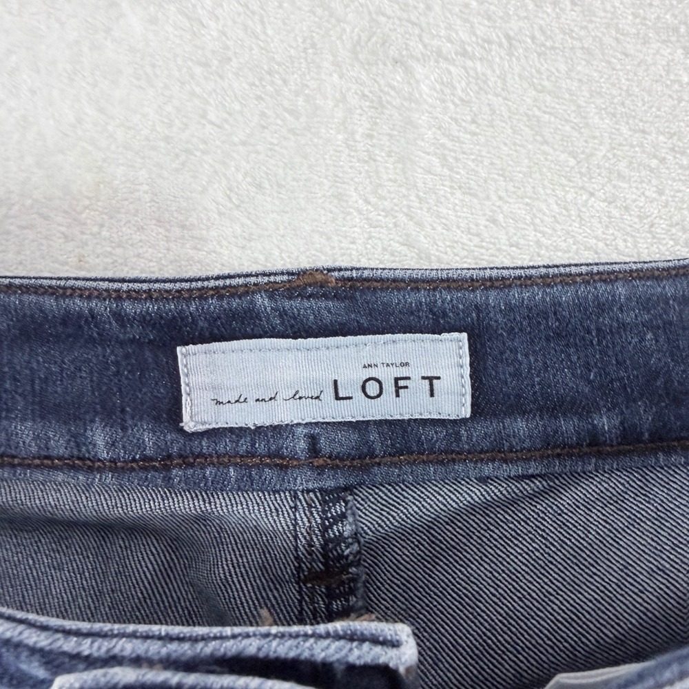 LOFT‎ Curvy High Waist Skinny Ankle Jeans Blue Dark Wash Denim Size 31 12P - Picture 3 of 10